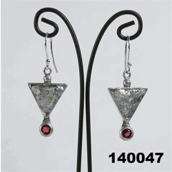 Roman glass & popular garnet silver earring,ancient roman glass silver earring,israeli earring