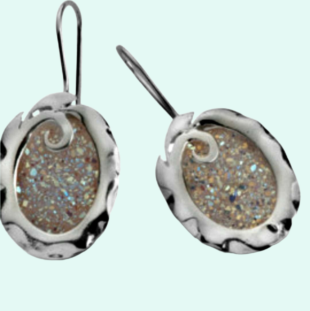 Sterling Silver & fashion Druzy Dangle Earrings