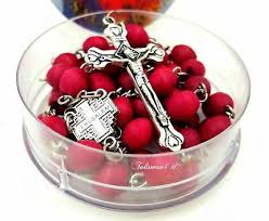 Wood Bead Rose Scented Rosary - 3mm beads - Loreto Gift