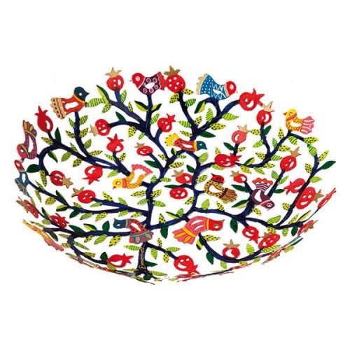 Bluenoemi Israeli Gifts Bowl Metal Pomegranates  Laser Cut