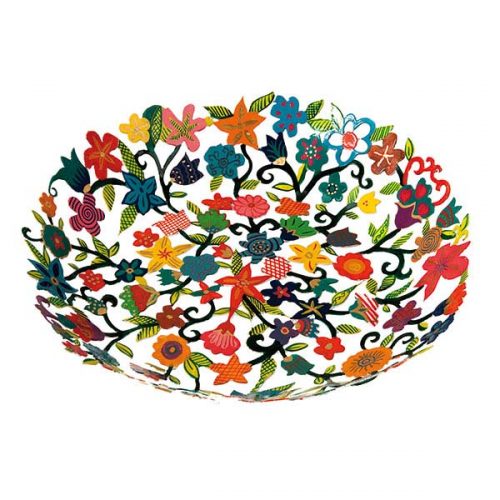 Bluenoemi Israeli Gifts Bowl Metal Flowers Laser Cut