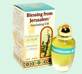 Frankincense and Myrrh oil . Incienso frankincense y Myhrr. Anointing Oil Made in Israel, the Land of the Bible, 12 ml - Bluenoemi