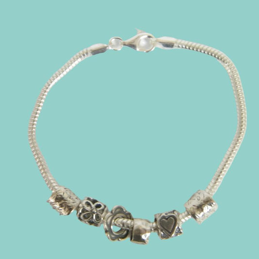 Bracelet for woman, Sterling silver beads - Bluenoemi