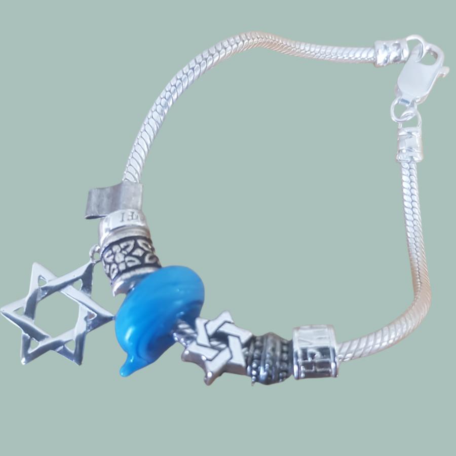 Star of David bracelet for woman, Star of David jewelry - Bluenoemi