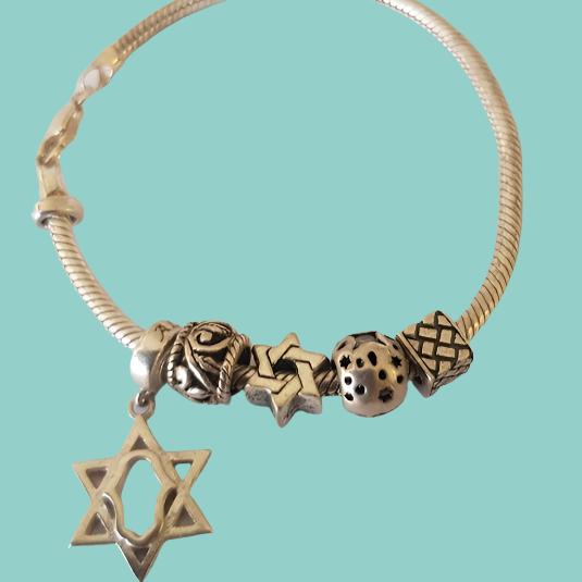 Star of David bracelet for woman, Star of David Jewish jewelry - Bluenoemi