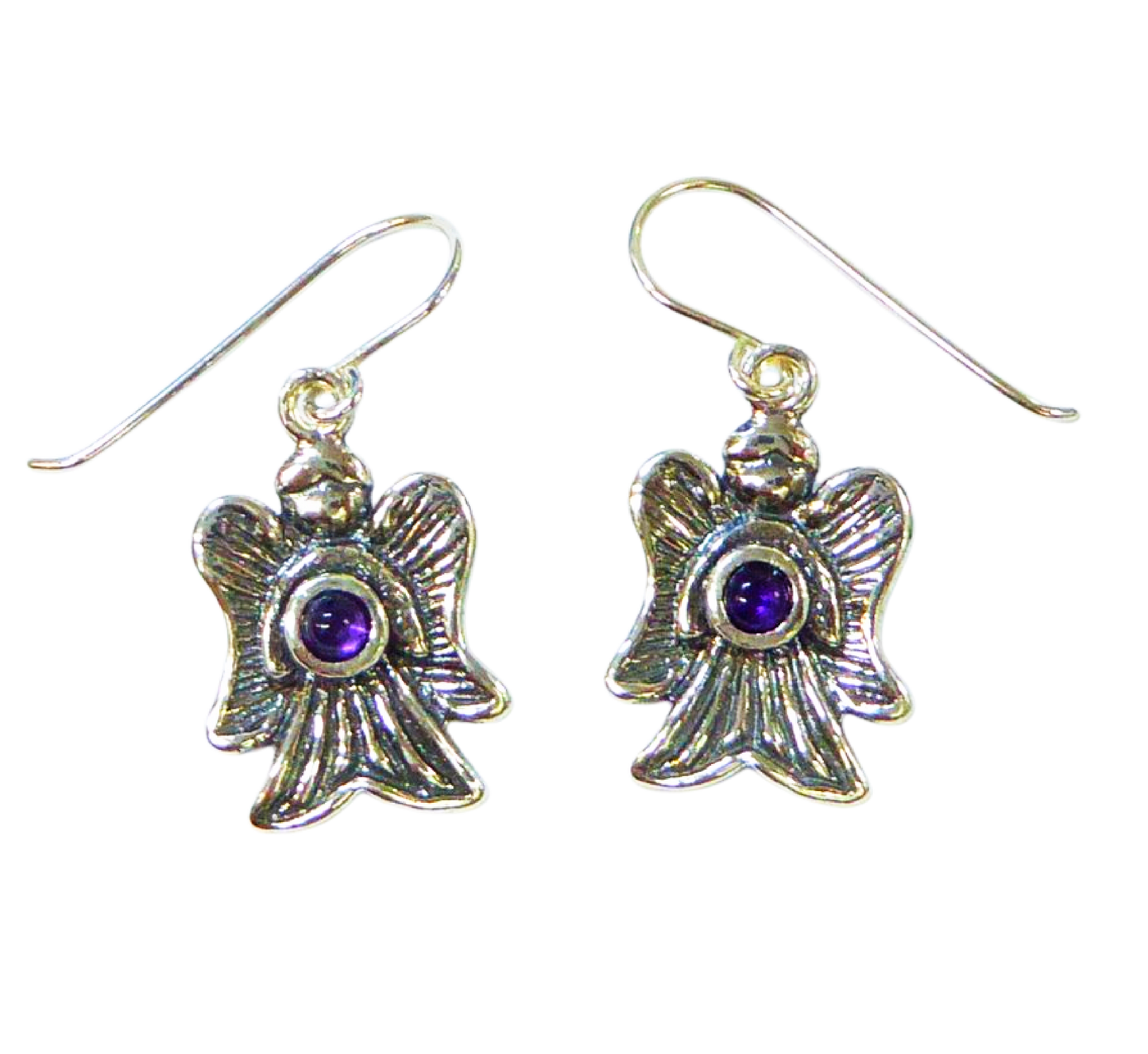 Sterling Silver Earrings for Women. Angels Israeli Jewelry Earrings set with gemstones - Bluenoemi