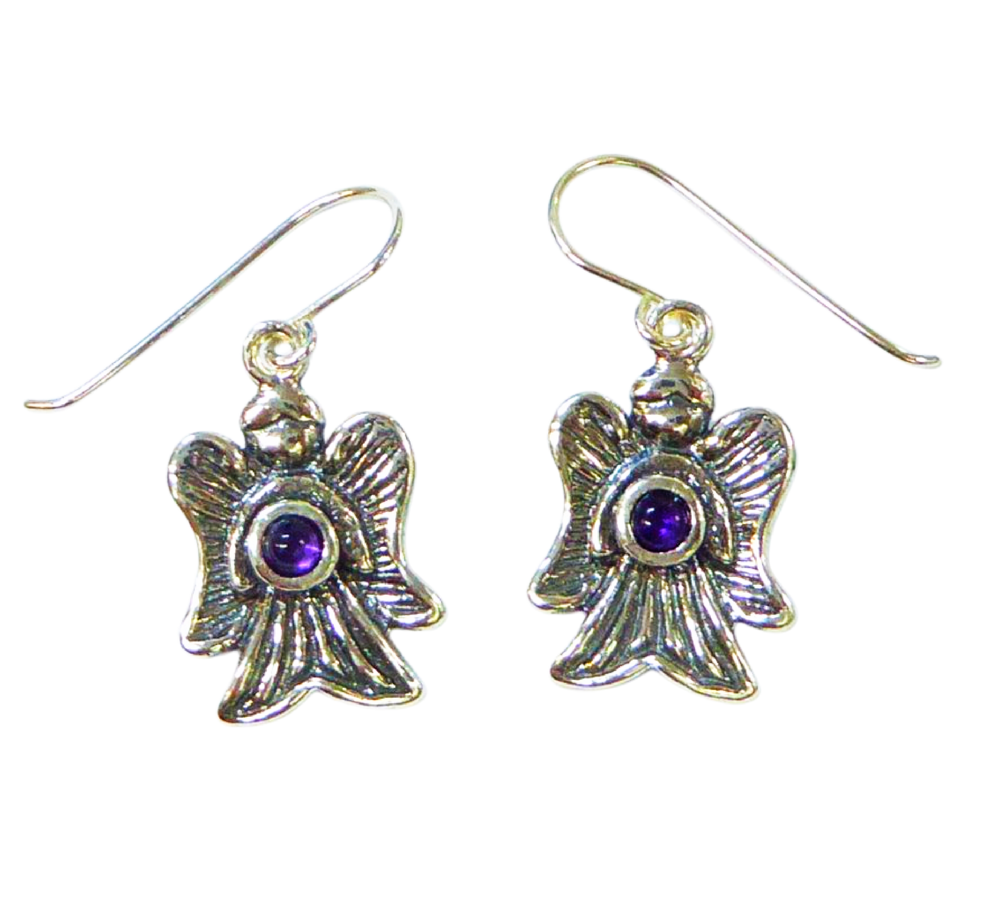 Sterling Silver Earrings for Women. Angels Israeli Jewelry Earrings set with gemstones - Bluenoemi