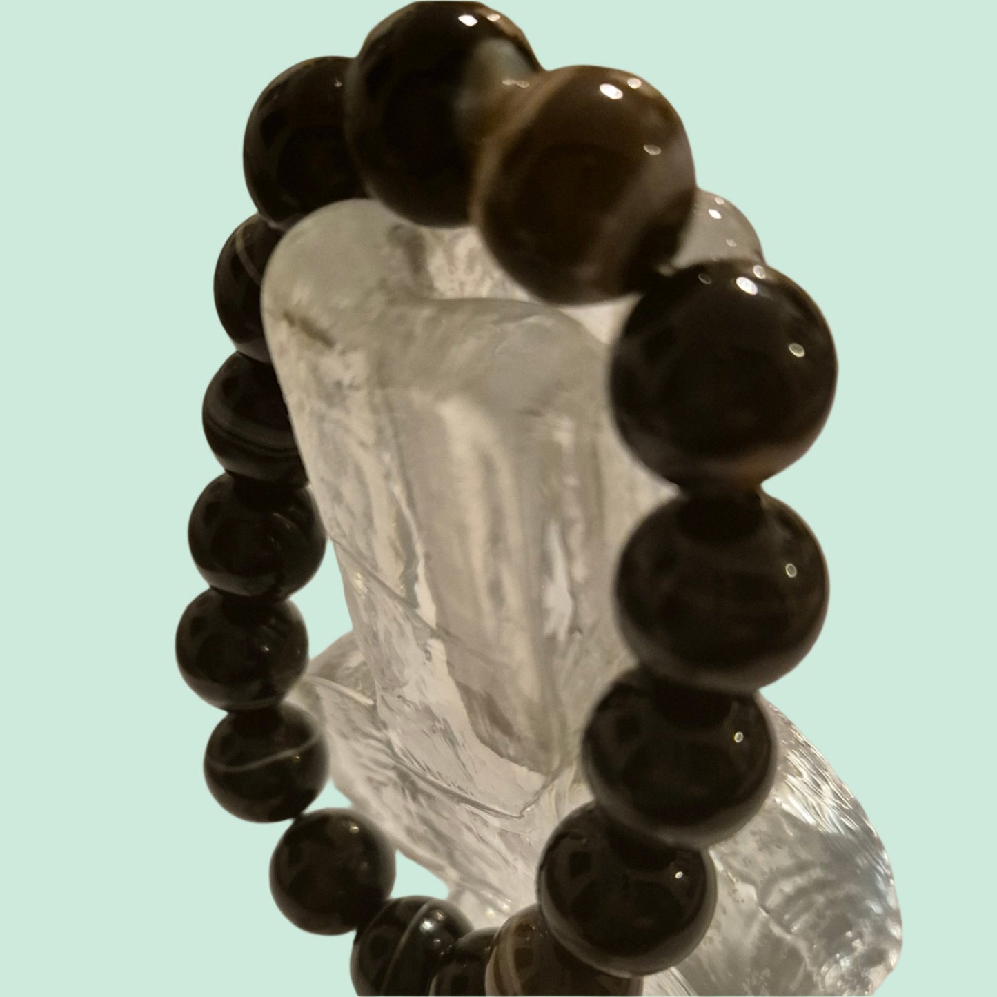 Black Agate gemstones bracelet - Bluenoemi