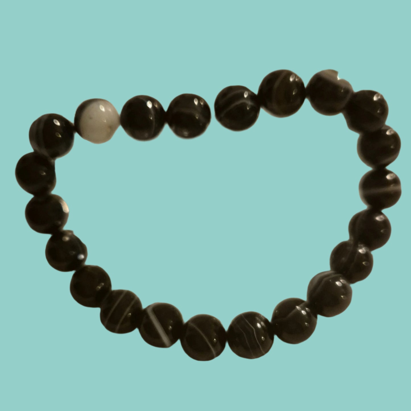 Black Agate gemstones bracelet - Bluenoemi