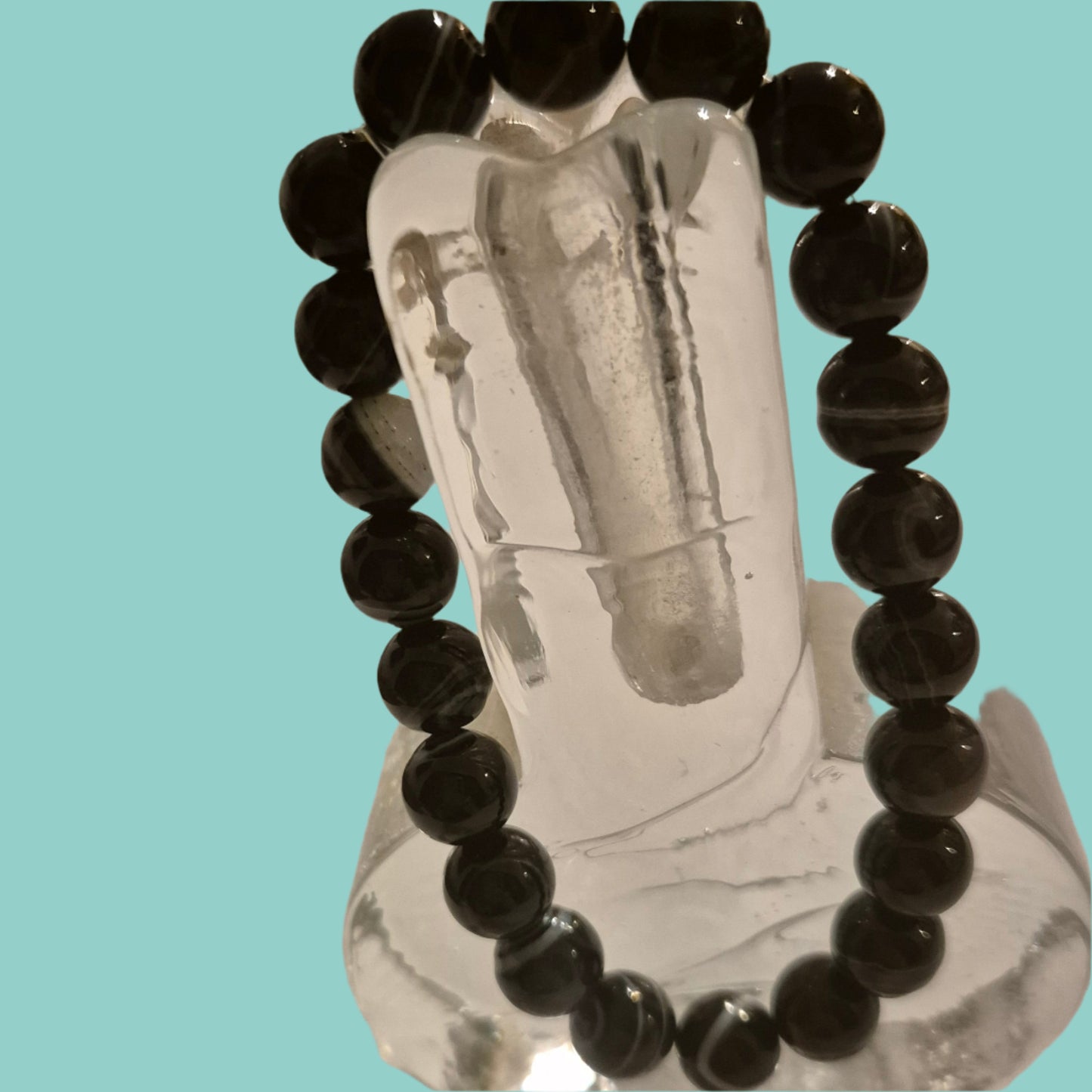 Black Agate gemstones bracelet - Bluenoemi