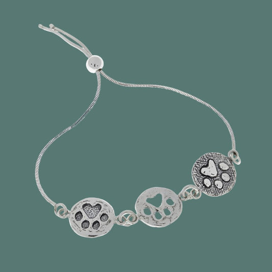 Engraved Silver Bracelet Love Message with Hearts - Bluenoemi