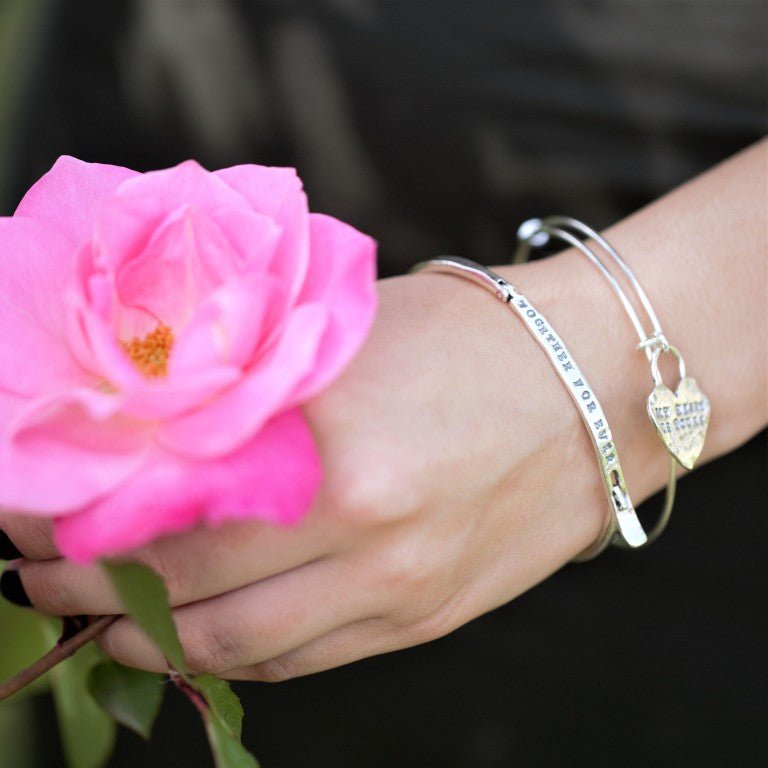 Engraved Silver Bracelet - A Token of Endless Devotion - Bluenoemi