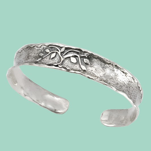 Elegance Redefined: Sterling Silver Cuff Bracelet for Romance - Bluenoemi