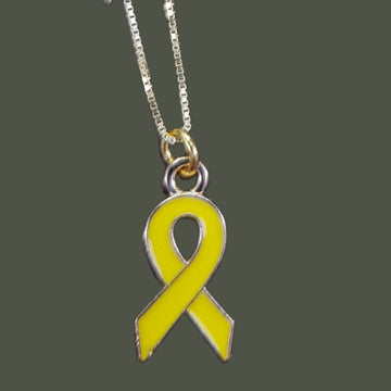 Yellow ribbon necklace