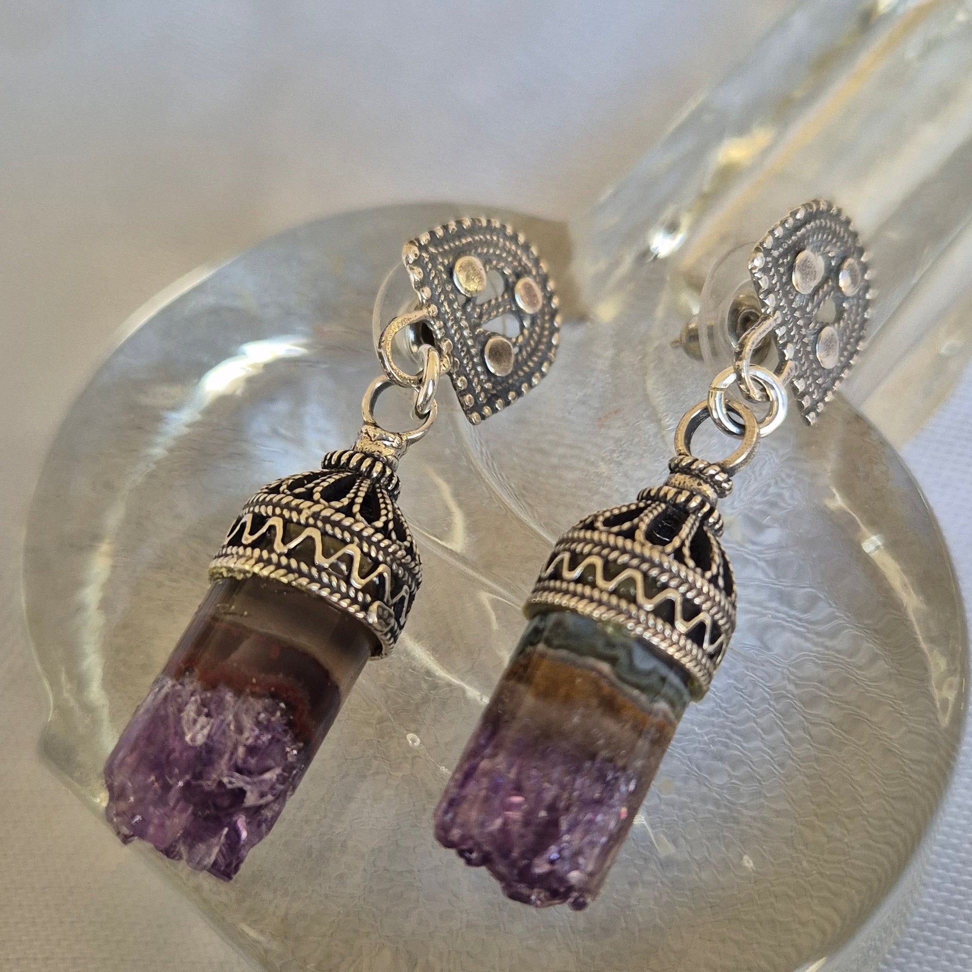 Bluenoemi Jewelry Earrings Ethnic Israeli earrings / silver Israeli earrings filigree silver earrings