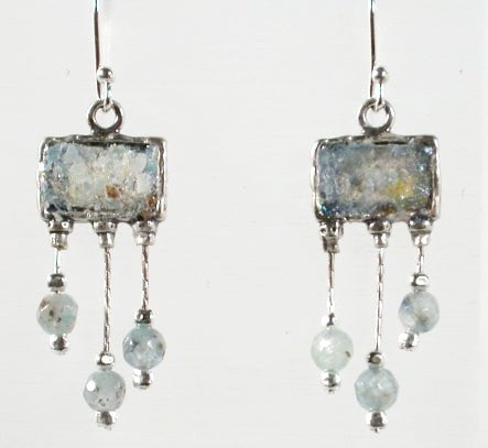 Roman glass jewelry Roman glass Earrings for woman - Bluenoemi