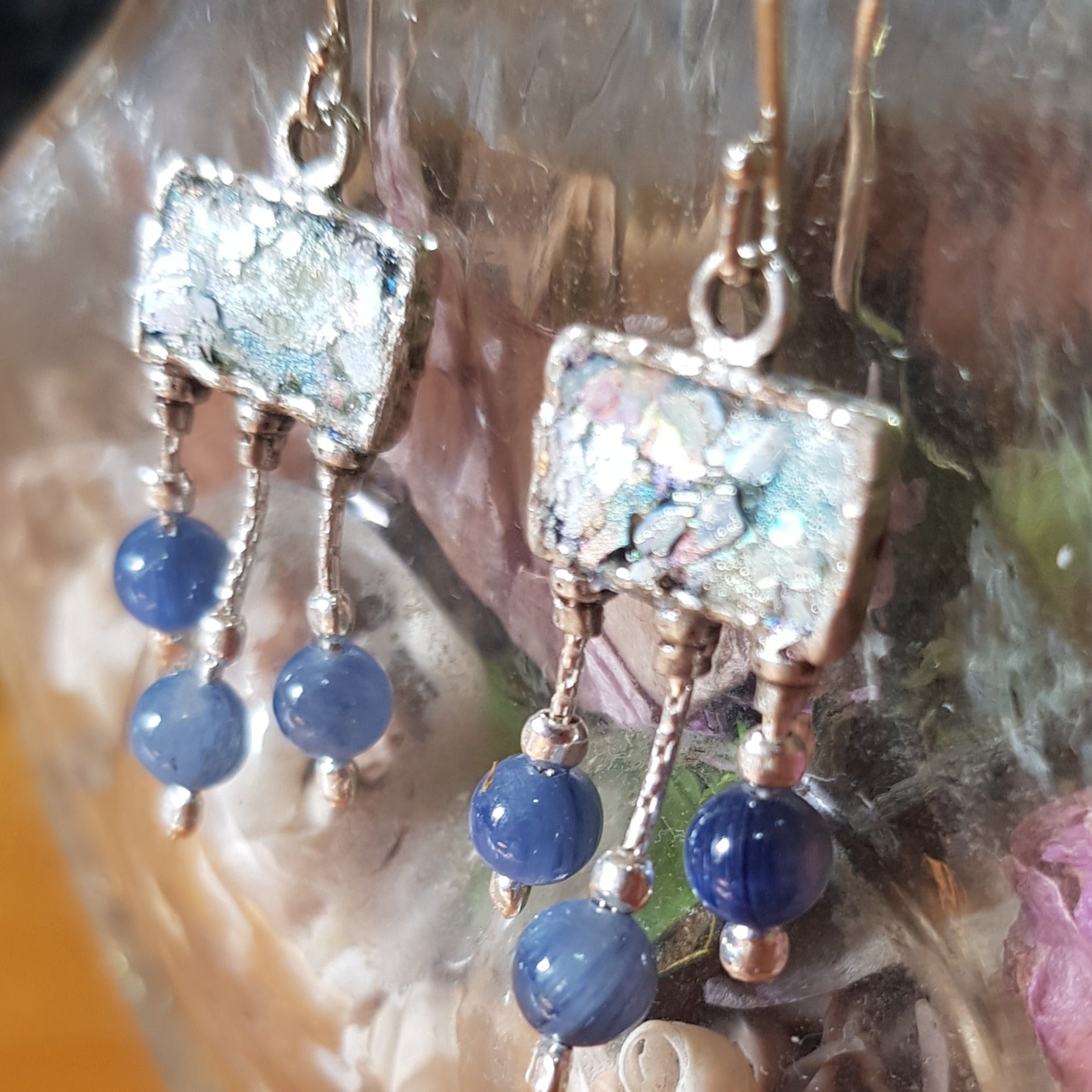 Roman glass jewelry Roman glass Earrings for woman - Bluenoemi