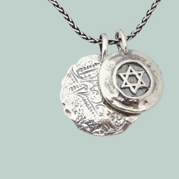 Bluenoemi Sterling Silver Star of David Charms Necklace - Bluenoemi