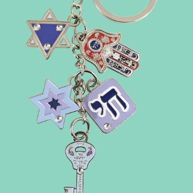 Key holder of Israel Bluenoemi Gifts with 5 amulets - Bluenoemi