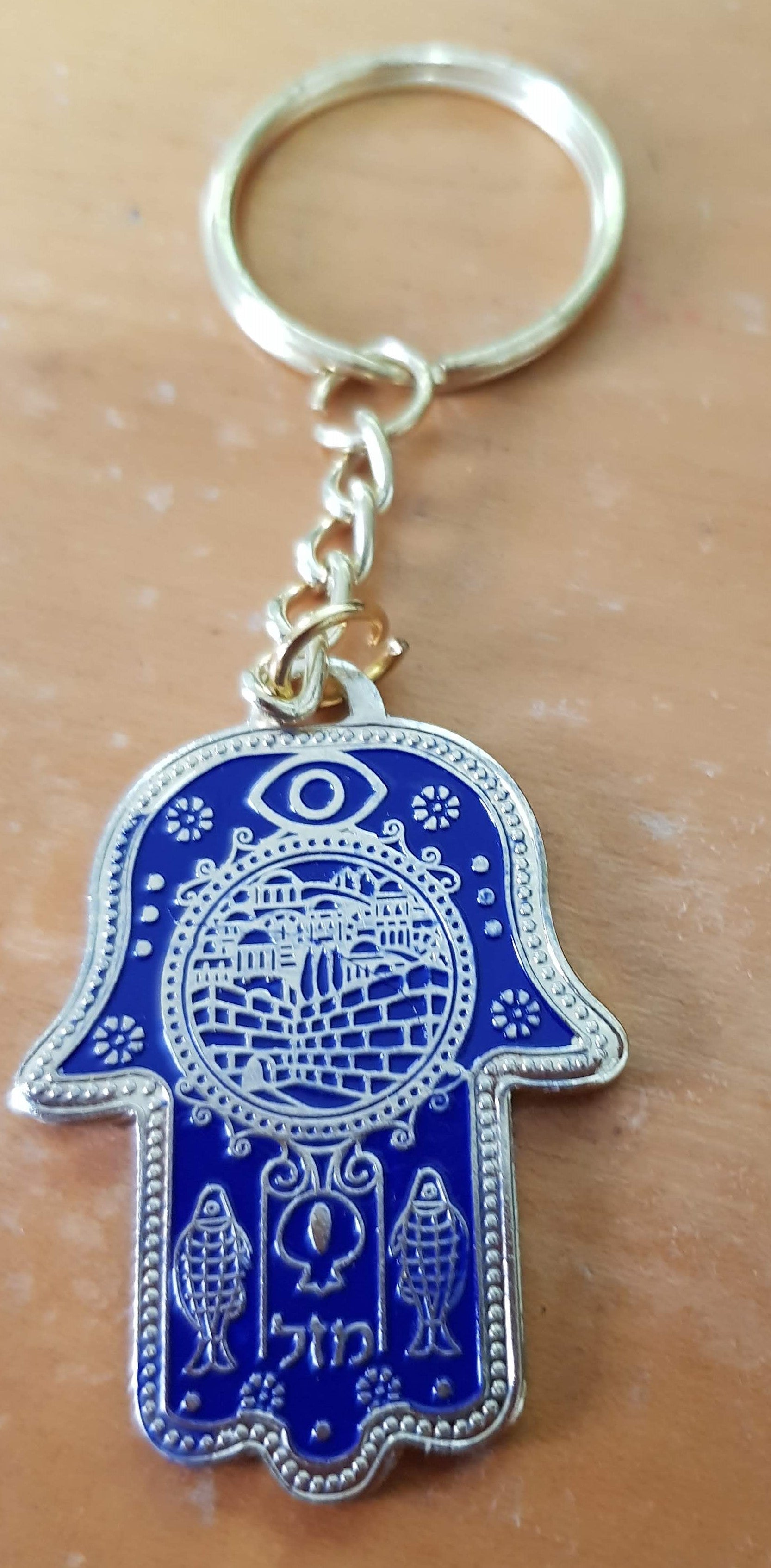 Key holder of Israel Bluenoemi Gifts with Traveler's Prayer - Bluenoemi