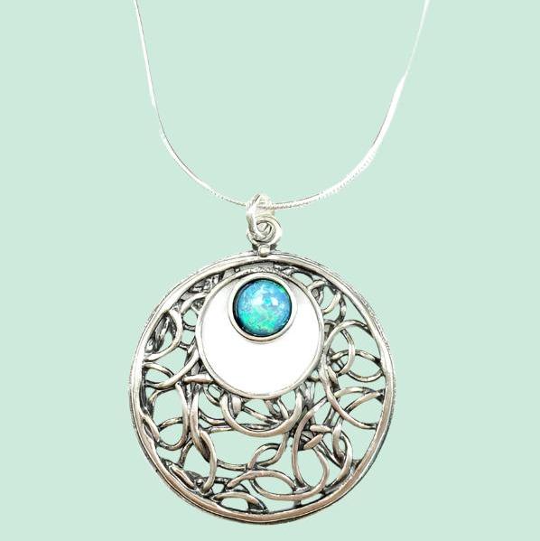 Sterling Silver Necklace for woman Set with gemstones - Bluenoemi