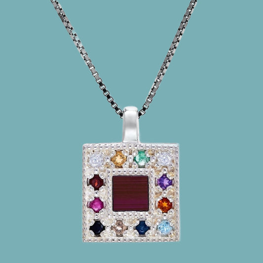 Nano Bible Silver Hoshen Pendant for woman - Bluenoemi