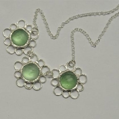 Israeli Roman glass necklace for woman. Amazing Sterling silver necklace set with authentic Roman glass - Bluenoemi