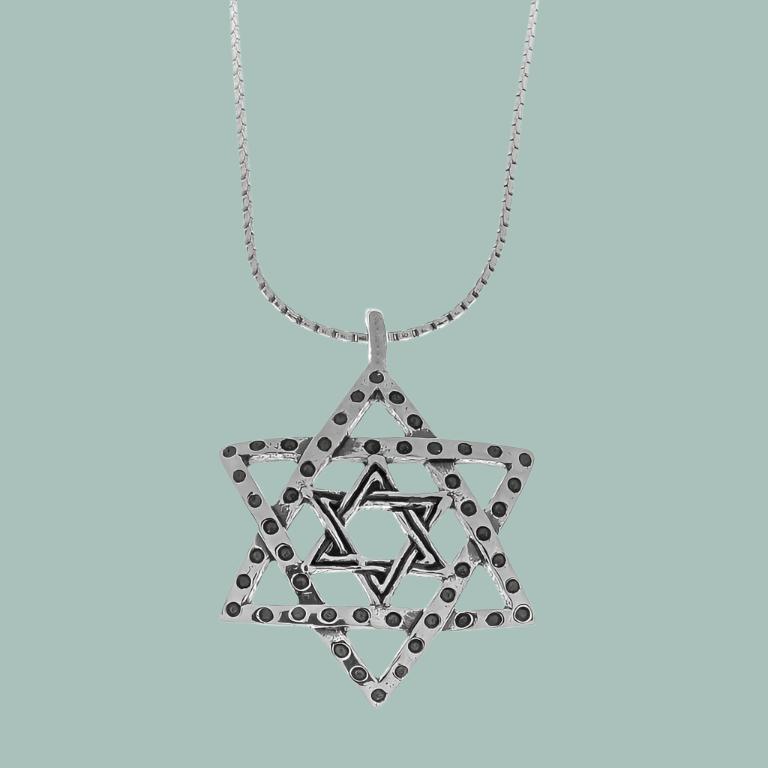 Star of David Necklace , Sterling silver necklace - Bluenoemi