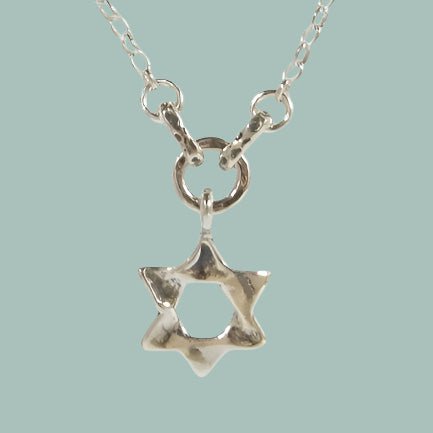 Bluenoemi Jewelry Necklaces Star of David Necklace with a pomegranate, Sterling silver necklace