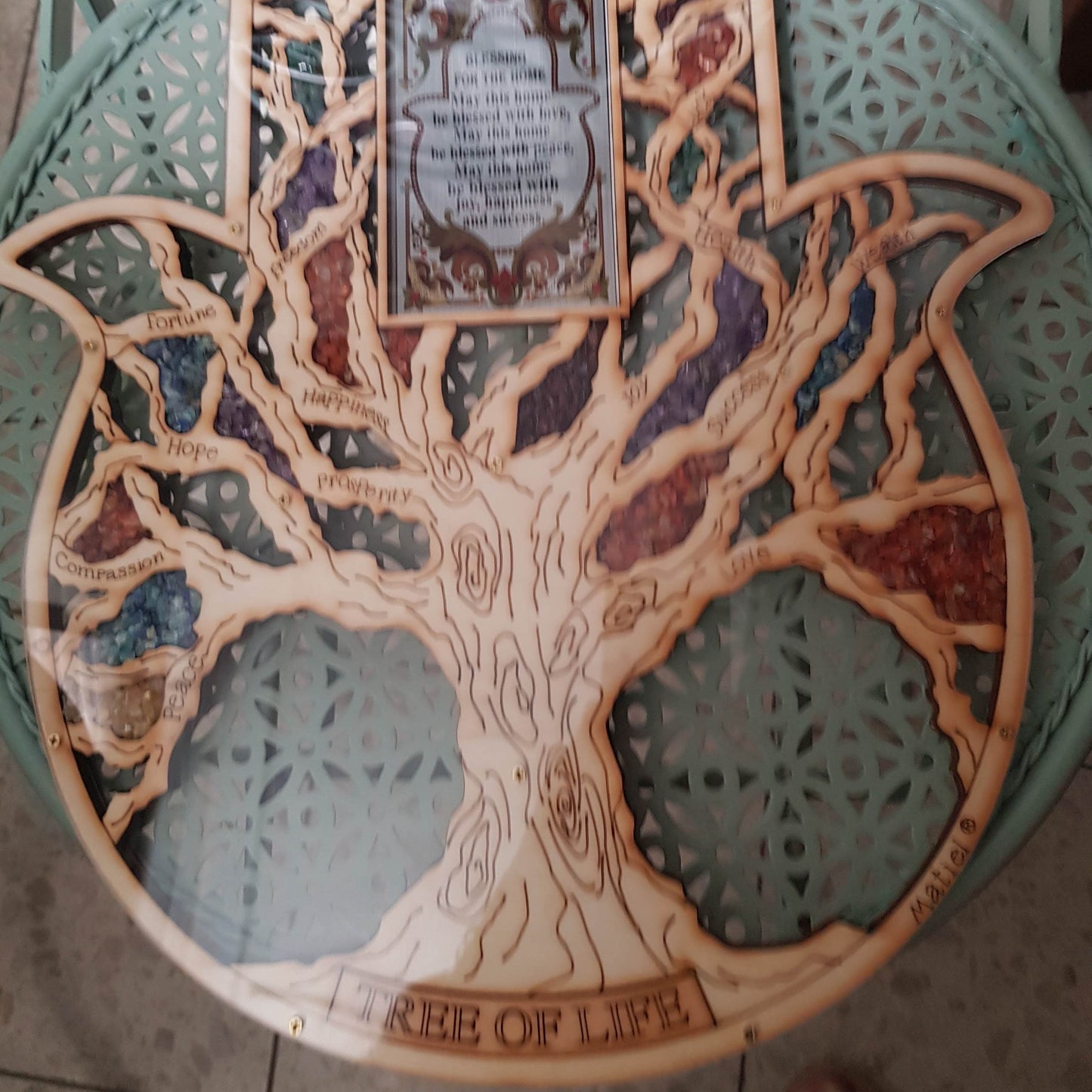 Large Hamsa for home. Unique Home Blessing Tree of Life Hamsa. 40 cm x 34 cm - Bluenoemi