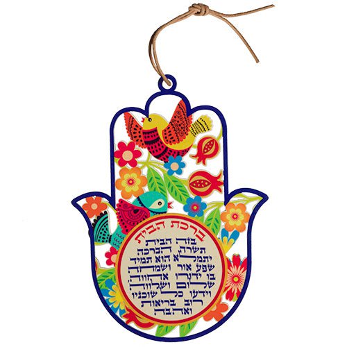 Bluenoemi Jewelry Wall-Decor Multicolour Hamsa Blessing for Home with flowers and birds