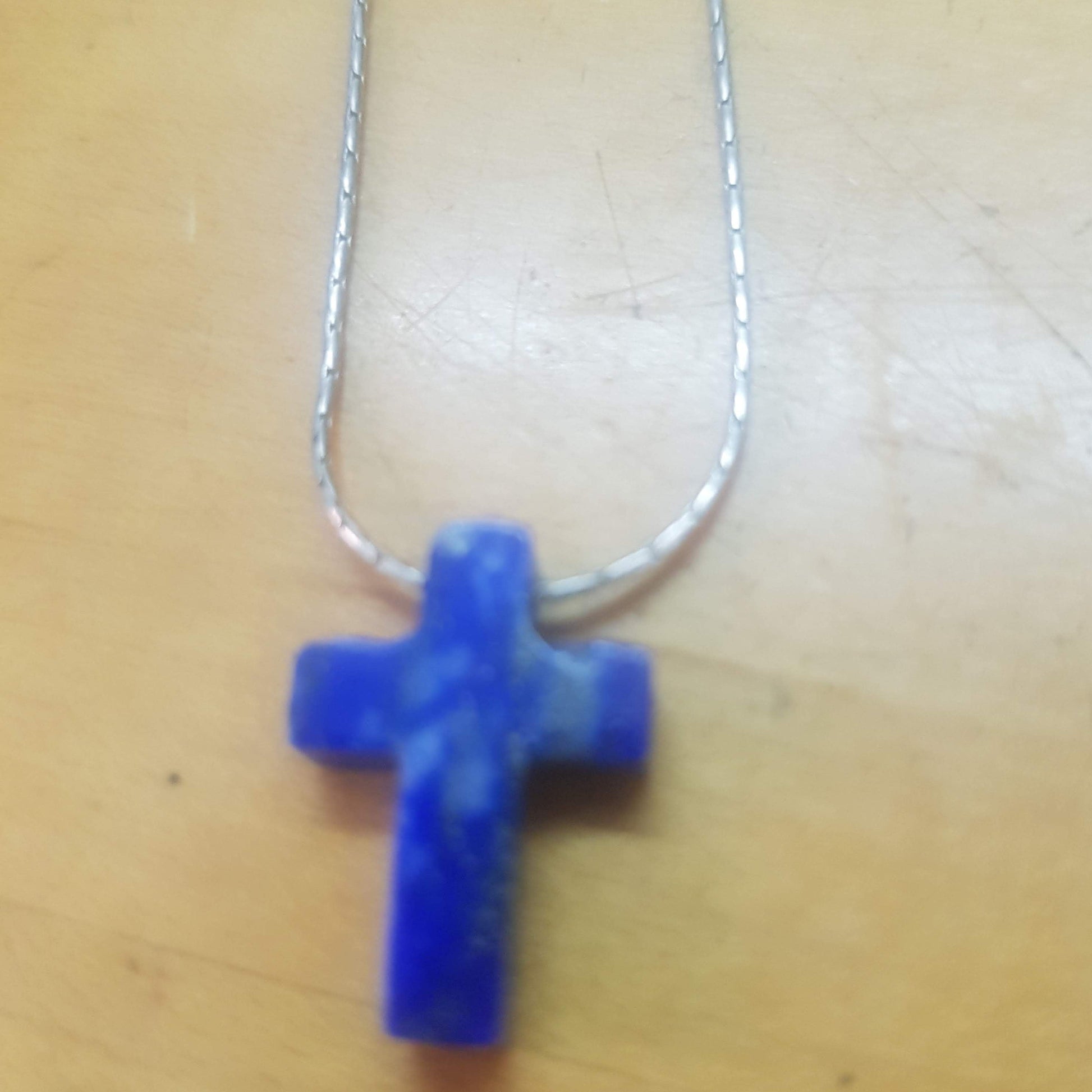 Cross pendant jewelry, Sterling Silver Cross necklace, necklace for woman Lapis Lazuli Cross - Bluenoemi