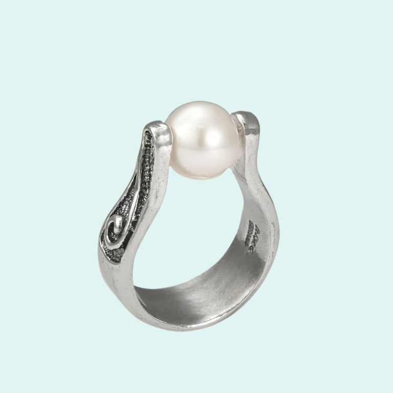 Bluenoemi Rings Elegant pearl Silver Ring