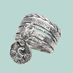 Initial Silver Ring - Bluenoemi