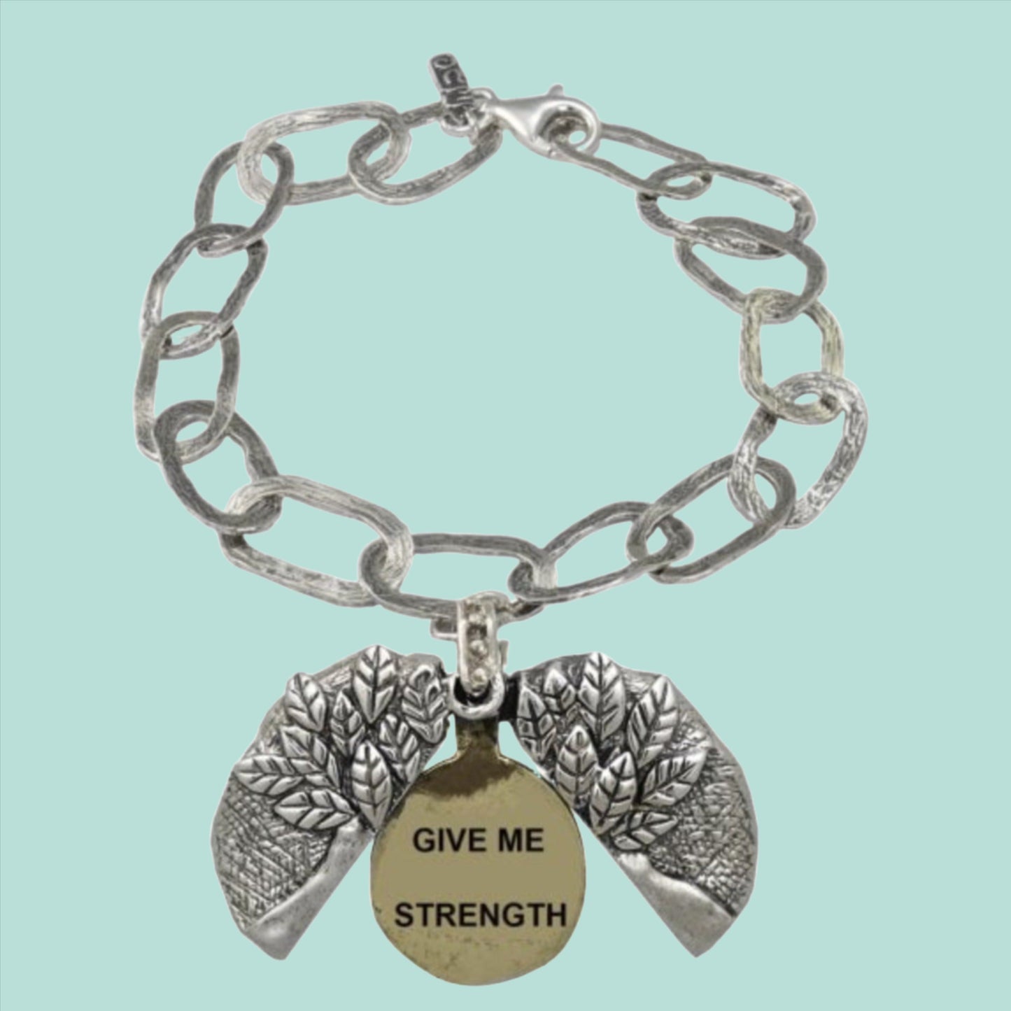 Charms Bracelet Sterling Silver 925 & Goldfilled Bluenoemi Jewelry "Give Me Strength" - Bluenoemi