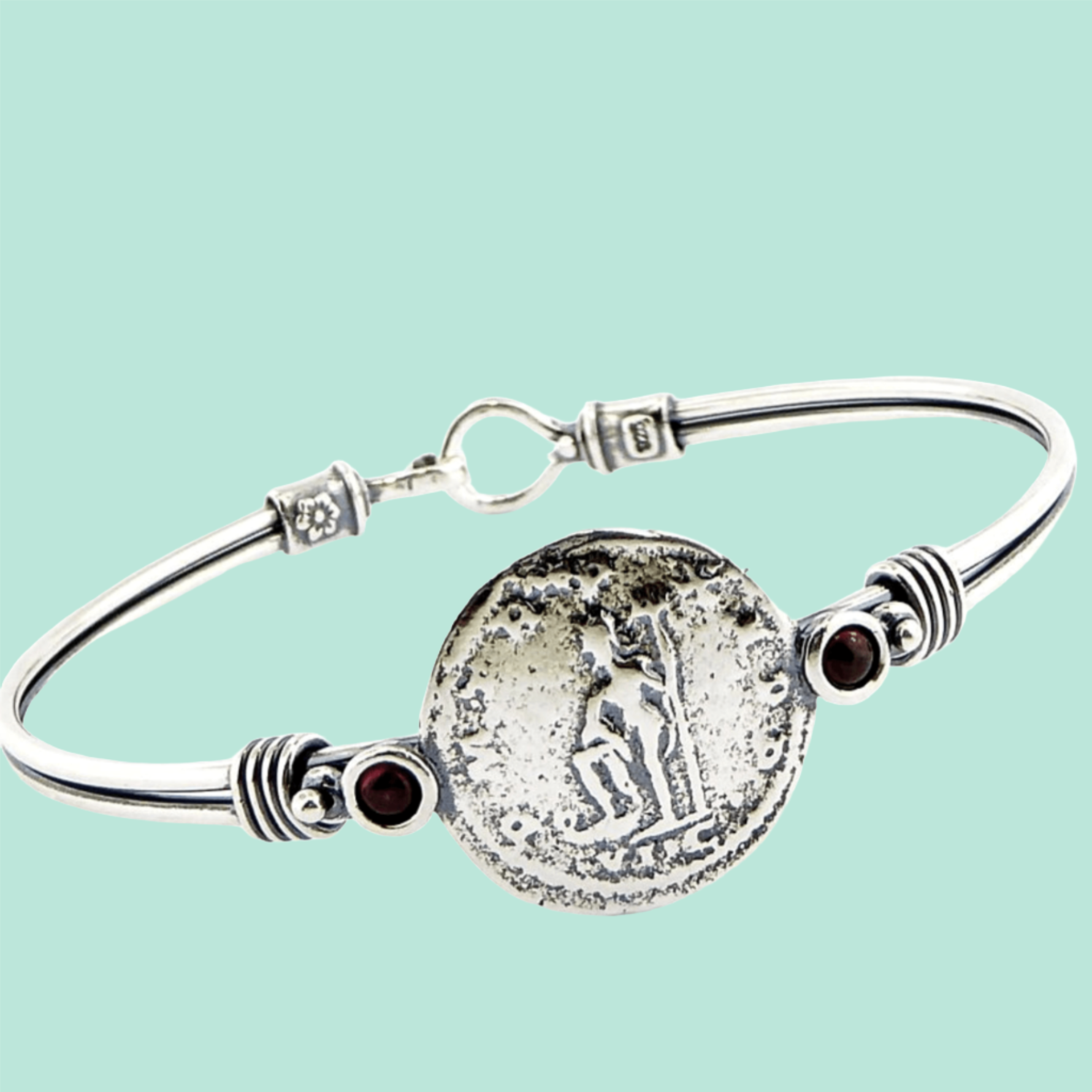 Bluenoemi Bracelets Old Coin Bracelet for Woman Israeli sterling silver jewelry