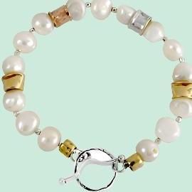 Bluenoemi Bracelets silver Bracelet for woman, Sterling silver 925 14 KT goldfilled and pearls