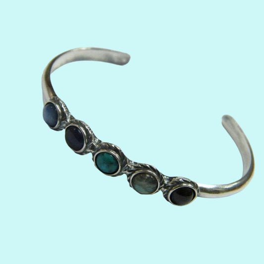 Bracelet Sterling Silver 925 Gemstones Turquoises Bluenoemi Jewelry - Bluenoemi