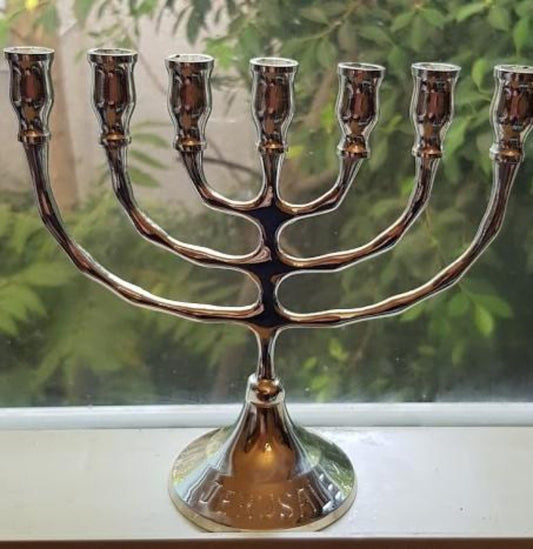 Menorah from the Holy Land - Jerusalem Menorah seven candles Gift - Bluenoemi