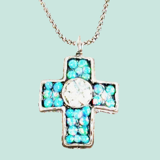 Christianity jewelry Cross necklace for women Sterling Silver cross necklace - Bluenoemi