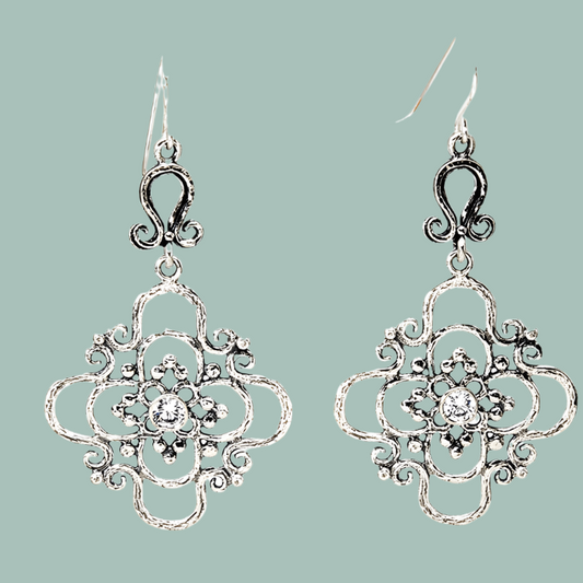 Romantic Sterling silver earrings for women Bluenoemi set with zircons - Bluenoemi