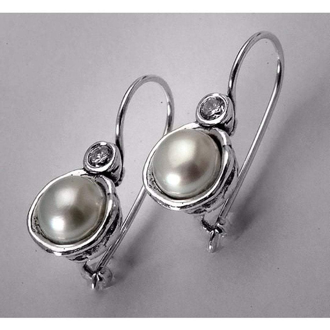 Silver earrings / pearls earrings for women / dangle earrings - Bluenoemi