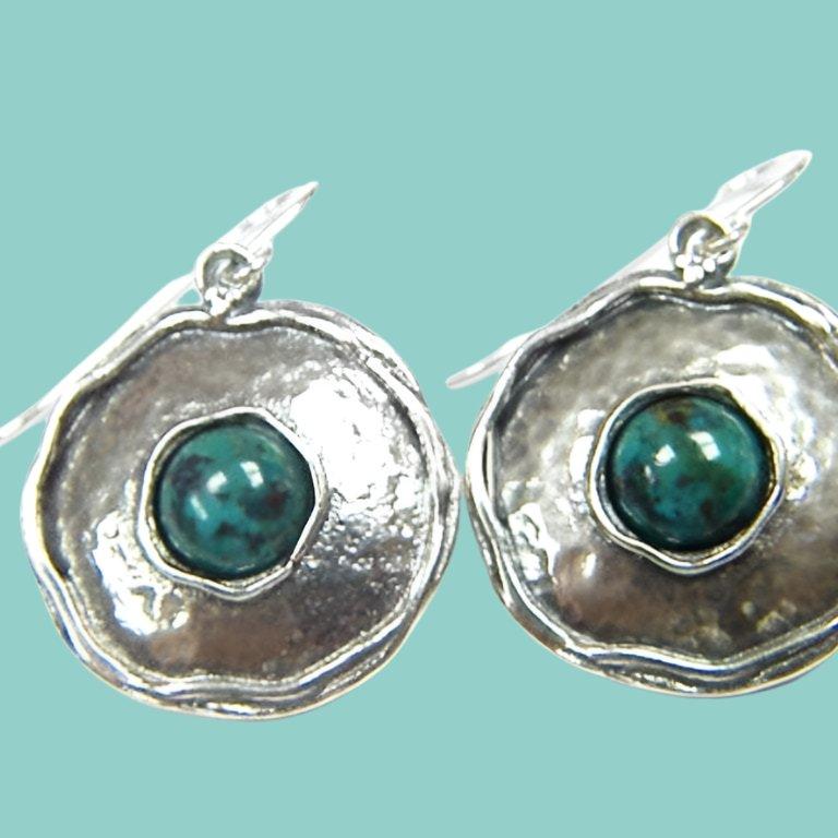 Silver earrings / earrings for woman / dangle earrings turquoise earrings - Bluenoemi