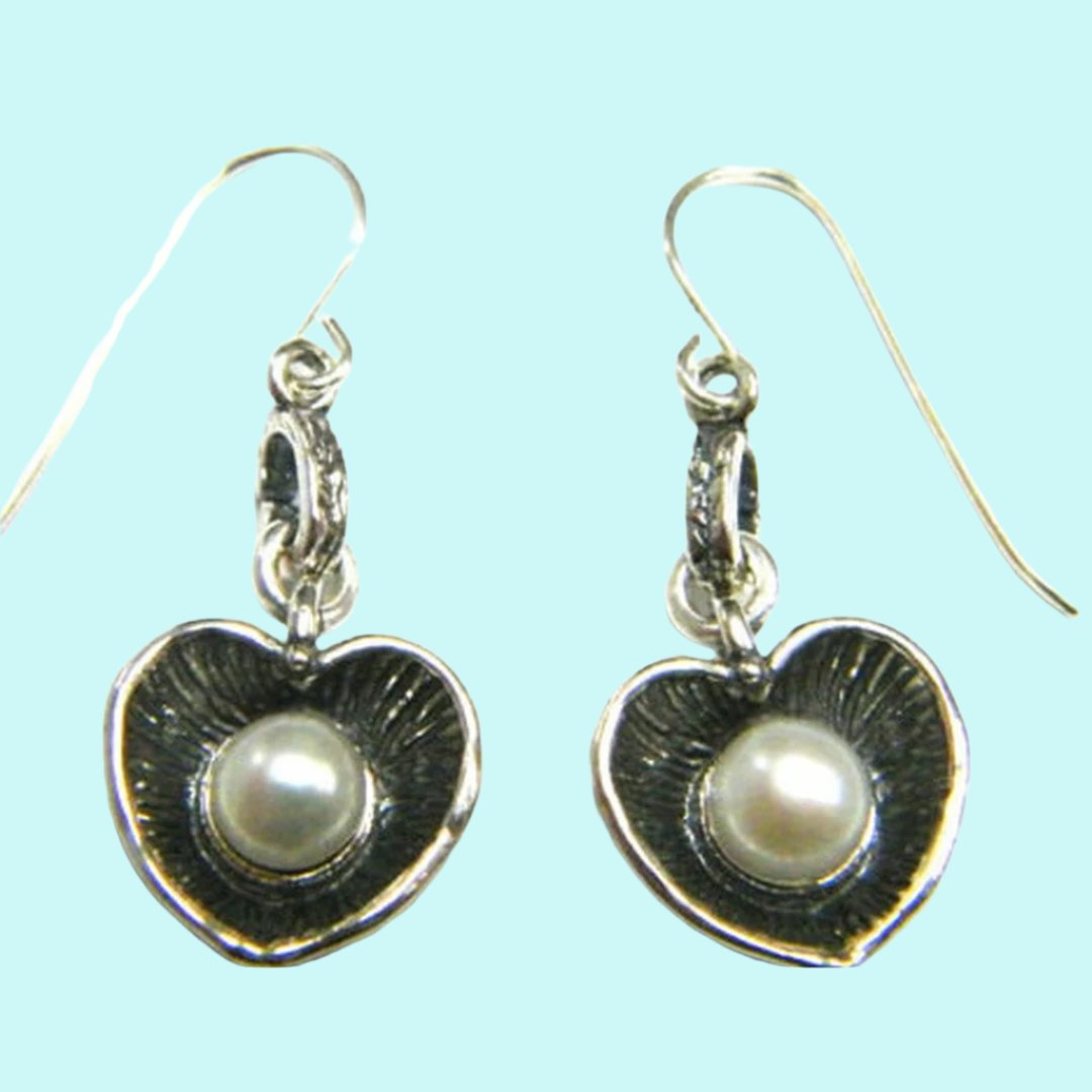 Silver earrings / Dangle earrings for women / Pearl silver earrings - Bluenoemi