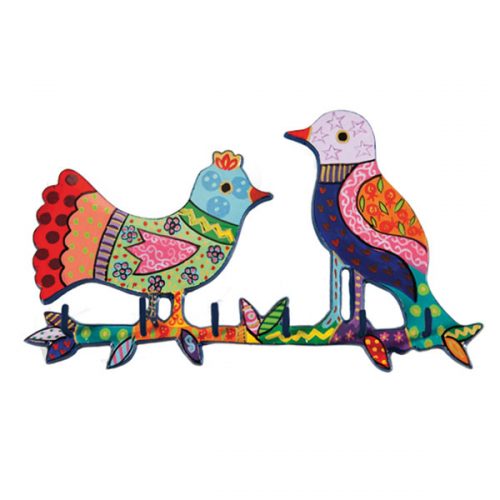 Key Holder Hand Painted Birds - Bluenoemi