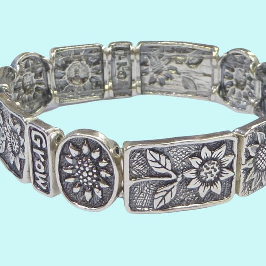 Silver Bracelet Israeli bracelets floral bracelet - Bluenoemi