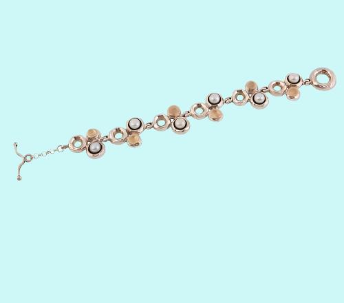 Bracelet for Woman. Sterling Silver and 9 carat with pearls - Bluenoemi