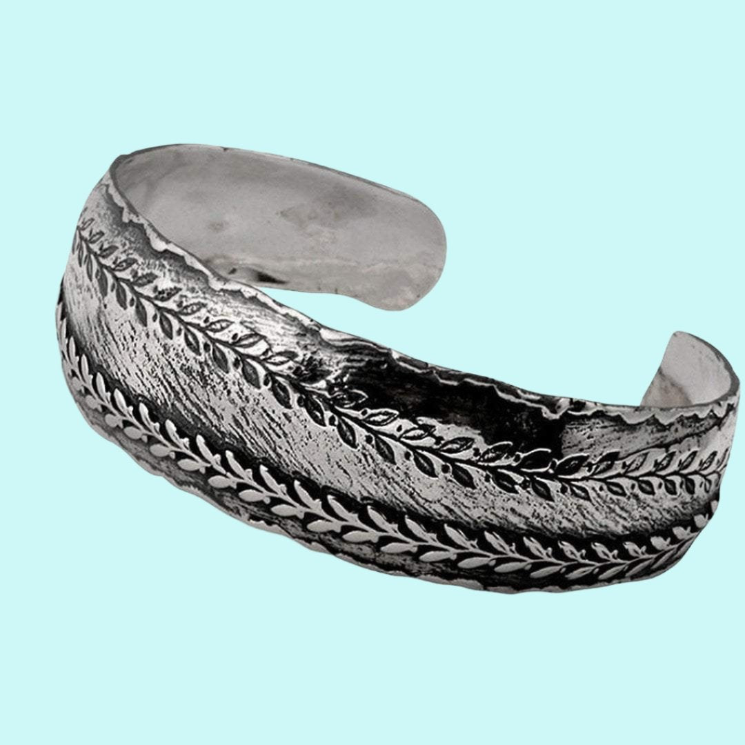 Silver Cuff Bracelet Israeli bracelets Boho jewelry - Bluenoemi