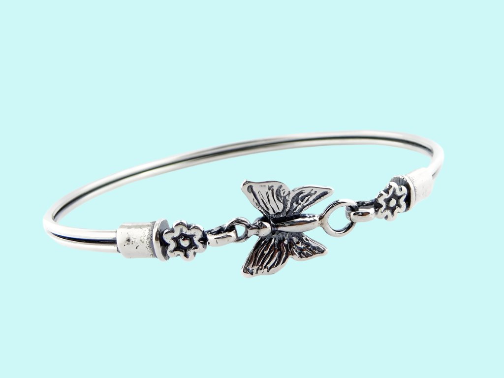 Sterling Silver Bracelet for woman with a butterfly - Bluenoemi