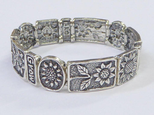 Sterling Silver Flowers Bracelet Designer Jewelry, Bracelets for Woman. Israeli Jewelry. - Bluenoemi